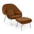 Poltrona+puff  Womb Chair Base Cromada Couro Legítimo