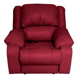 Poltrona Reclina Elétrica Massagem Usb Mag Pu Vm Granbelo Cor Vermelho