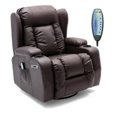 Poltrona Reclinável Do Papai Massageadora Com Usb Marrom