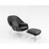 Poltrona Womb Chair Com Puff  Couro Legitimo
