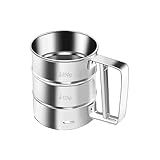 Polvilhador Caneca Peneira Com Gatilho Em INOX Para Farinha Açucar E Tapioca