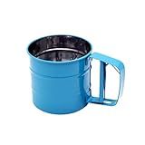 Polvilhador Em Aço Inox Peneira Com Gatilho Azul UDlandia