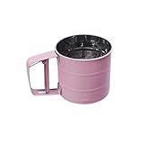 Polvilhador Em Aço Inox Peneira Com Gatilho Rosa Bebe UDlandia 