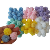 Pompom De Malha Tule Poliéster 25mm Sortidos   50 Unidades