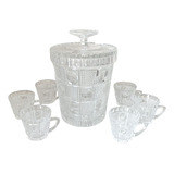 Poncheira De Cristal Tcheco Art Deco 6 Taças Antiga Classica