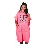 Poncho Atoalhado De Surf Rosa