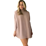 Poncho Blusa Feminina De Lã Tricot Macio Quentinho Gola Alta
