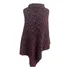 Poncho Capa Em Tricô Com Pelinho Angorá Animal Print Bordo
