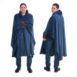 Poncho Com Touca Canelado