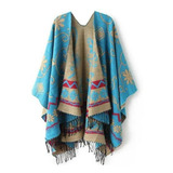 Poncho De Caxemira De Malha De Inverno Feminino Capes Shawl