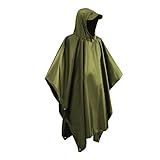 Poncho De Chuva Impermeável Leve Reutilizável Com Capuz Para Atividades Ao Ar Livre Unissex Capa De Chuva Para Acampamento R1 Verde Militar M