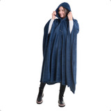 Poncho De Inverno Com Capuz Quentinho Masculino E Feminino