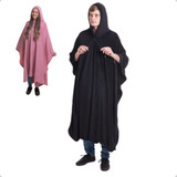Poncho De Inverno Quentinho Com Capuz Feminino E Masculino