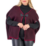 Poncho Feminino Blusa Trico Moda Inverno Kimono Frio Luxo