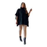 Poncho Feminino Tricot Gola