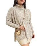 Poncho Feminino Tricot Mousse Gola Alta Inverno Quentinho BR Alfa Único Regular Regular Bege 