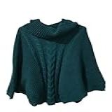 Poncho Feminino Tricot Outono Inverno Manga Longa Quentinho