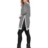 Poncho Feminino Tricot Tricô Gola Alta Iverno Tendência