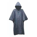 Poncho Impermeável Capuz Capa De Chuva Trilha Pesca Preto