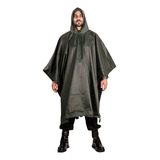 Poncho Impermeável Militar Capa De Chuva Preto Verde Resiste