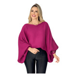 Poncho Kimono Tricot Mousse