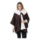 Poncho Pelerine Com Lã De Carneiro Sherpa Nevada