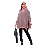 Poncho Ponche Blusa De Lã Feminina Tricô Tricot Musse Frio