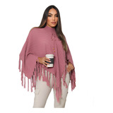 Poncho Trico Franja Larissa