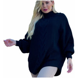 Poncho Tricô Lã Moda Feminina Outono Inverno