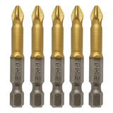 Ponta Bits Ph2 50mm Ponteira Titânio Magnética Kit 5 Peças