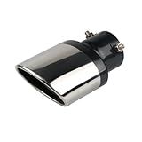 Ponteira De Escapamento Reta Em Aço Inox- 150mm- Cromada- Para Tubos Até 60mm -Preto E Cromado-