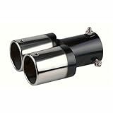 Ponteira De Escape Dupla Reta Em Aço Inoxidável  Acabamento Cromado  Preto E Cromado 