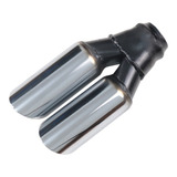 Ponteira Dupla Reta Cromada Universal Para Escapamento Curta
