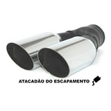 Ponteira Dupla Reta Cromada Universal Para Escapamento