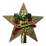 Ponteira Estrela 10 Cm Dourada Decoração Árvore De Natal