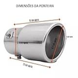 Ponteira Para Escapamento Esportivo Universal Carro Cromada 