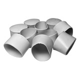 Ponteira Pé Cadeira Pvc Externa 2 Pol 50mm 5cm Branca 8un