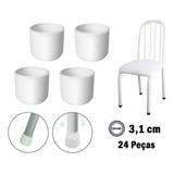 Ponteira Protetora Pé De Cadeira Tubular 3 1cm Conjunto 24pç Cor Branca