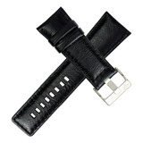 Poolsy Pulseira Para Relógio Em Couro Legítimo Cor Preto Largura 20 Mm