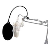 Pop Filter Microfone Flexível Tela Anti Sopro Duplo M0018