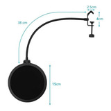 Pop Filter Microfone Flexível Tela Anti Sopro Para Microfone