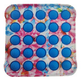 Pop It Brinquedo Fidget Toy Anti Stress Alfabeto 12x12cm Cor Rosa Branco E Azul