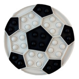Pop It Brinquedo Fidget Toy Anti Stress Bola De Futebol 18cm Cor Preto E Branco