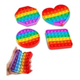 Pop it Fidget Toy Empurre Bolha Autismo Anti stress Colorido Cor Quadrado Colorido