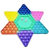 Pop It Fidget Toys Brinquedo Anti Stress Jogo Tabuleiro Grande Estrela Colorido C  2 Dados Game Brinquedo Xadrez Sensorial Antistresse Autismo