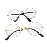 Popetpop 2 Peças Mini Acessórios Para Bonecas óculos Antigos óculos De Estimação Acessórios De Joias óculos De Sol De Boneca óculos De Boneca Oculos De Sol Luta Francesa