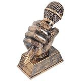 POPETPOP Cantando Troféu Copo Microfone Prêmio Troféu Karaokê Troféu Escultura Música Participação Troféu Cantor Troféu Presente De Apreciação Para Competições De Karaokê Festa Dourada