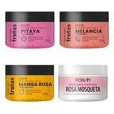 Porãn Esfoliante Corpo E Rosto Kit C 4 Unid Fragrância Melancia Pitaya Manga Rosa E Rosa Mosqueta 240 G