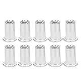 Porca De Rebite Cego Porcas De Rebite 100 Peças Kit De Sortimento De Porca De Rebite Cego Porca De Inserção De Cabeça Chata M5 De Alumínio Porca Porca Porcas De Rebite