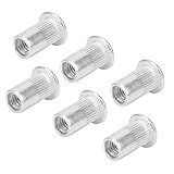 Porca De Rebite Joyzan 100 Peças De Inserção De Porca De Cabeça Plana Cega Nutsert Kit De Porcas De Rosca Serrilhadas Parafusos De Rebites Porcas De Flange De Alumínio